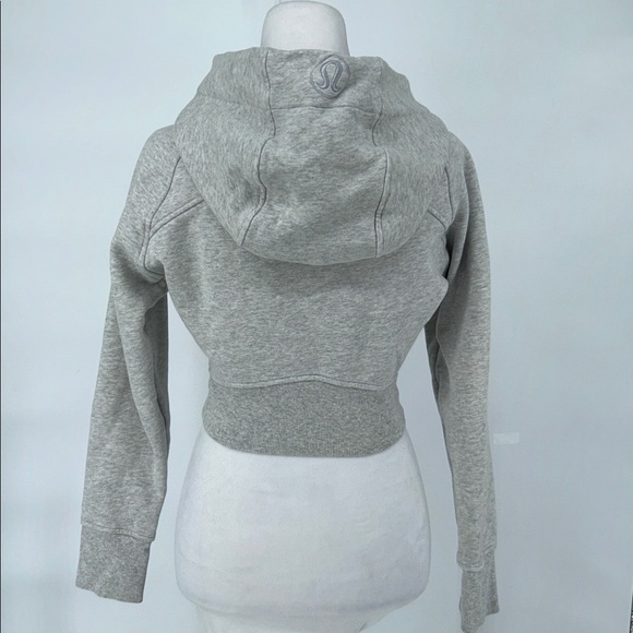 Lululemon Women’s Gray Zip-Up Hoodie - SCUBA CROPPED - Picture 8 of 12